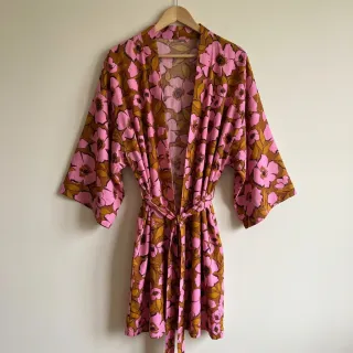 Țesătură din bumbac SATIN Flower Kala caramel