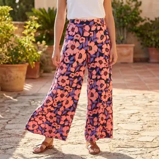 Țesătură din bumbac SATIN Flower Kala navy
