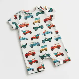 Țesătură din bumbac Cars white digital print