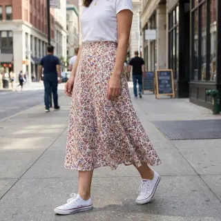 Țesătură din bumbac Simie flowers offwhite digital print