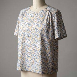 Țesătură din bumbac Fine flowers blue