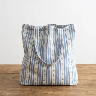 Țesătură din bumbac Fine flowers STRIPE blue
