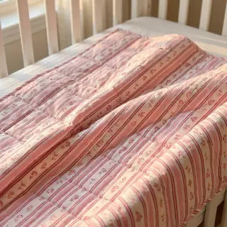 Țesătură din bumbac Fine flowers STRIPE pink