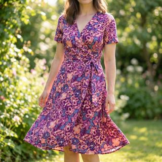 Viscoză STRETCH Flowers Junie purple