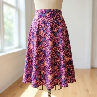 Viscoză STRETCH Flowers Junie purple