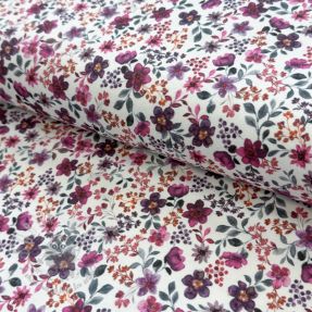 Tricot Flowers fuchsia digital print ORGANIC