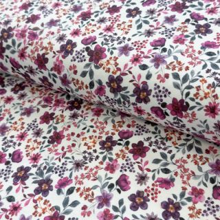 Tricot Flowers fuchsia digital print ORGANIC