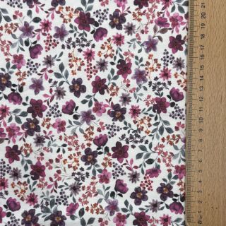 Tricot Flowers fuchsia digital print ORGANIC