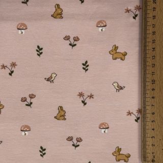 Tricot Bunnies light mauve ORGANIC
