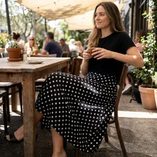 Viscoză RADIANCE Polka dot black