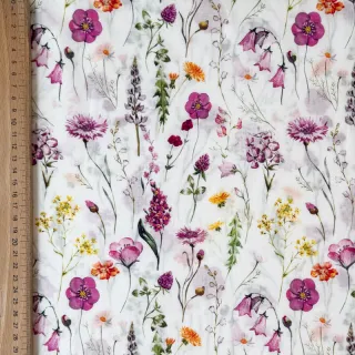 Țesătură din bumbac VOILE Emily flowers digital print