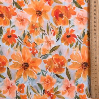 Țesătură din bumbac VOILE Sarah flowers digital print