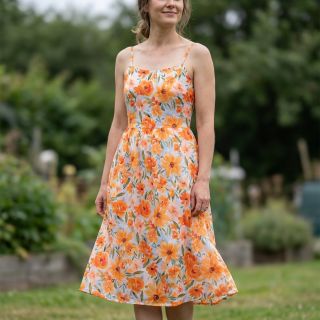 Țesătură din bumbac VOILE Sarah flowers digital print