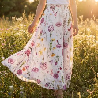 Țesătură din bumbac VOILE Emily flowers digital print