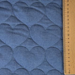 Material textil matlasat DENIM Hearts