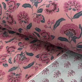 Mușelină STEPPED Flowers mauve