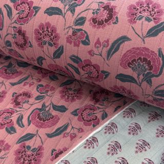 Mușelină STEPPED Flowers mauve