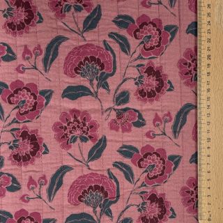 Mușelină STEPPED Flowers mauve