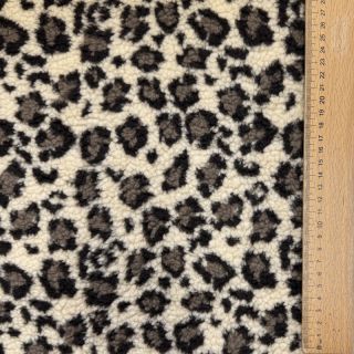 Stofă palton TEDDY JACQUARD Animal skin brown