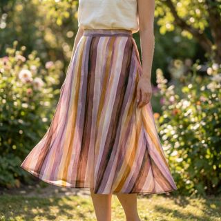 Viscoză RADIANCE Stripes lavender digital print