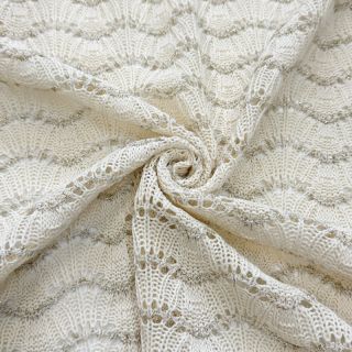 Tricot Knitted jacquard LUREX ecru