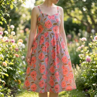 Țesătură din bumbac VOILE Timi flowers
