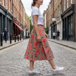 Țesătură din bumbac VOILE Timi flowers