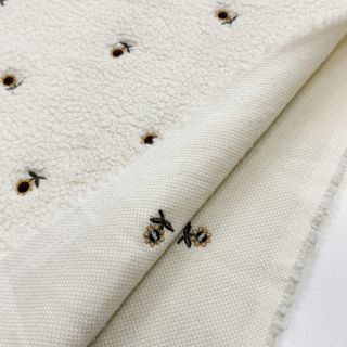 Stofă palton TEDDY JACQUARD EMBROIDERY Sunflower