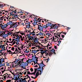 Viscoză STRETCH Flowers Junie black