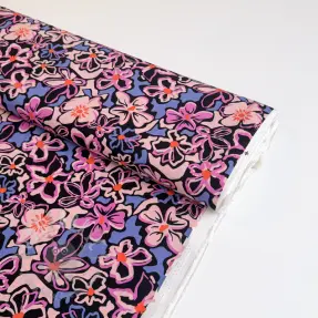 Viscoză STRETCH Flowers Junie black