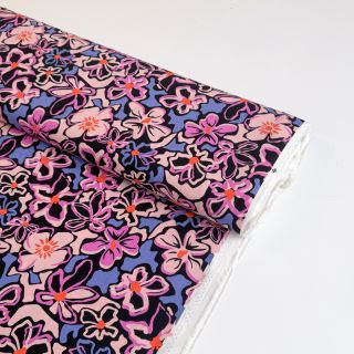 Viscoză STRETCH Flowers Junie black