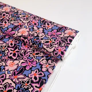 Viscoză STRETCH Flowers Junie black