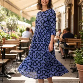 Viscoză STRETCH Abstract blue