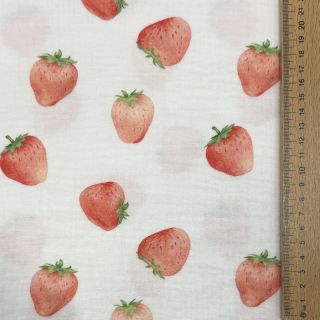 Mușelină Strawberries digital print