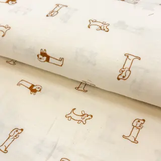 Mușelină EMBROIDERY Dogs ecru