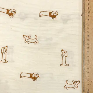 Mușelină EMBROIDERY Dogs ecru