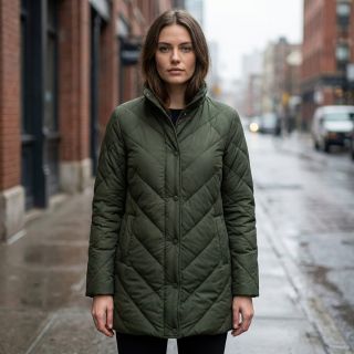 Material textil matlasat ZIG ZAG army green