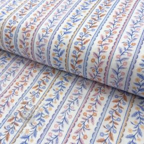 Mușelină Leaves in stripes digital print ORGANIC