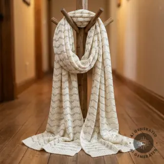 Tricot Knitted jacquard LUREX ecru