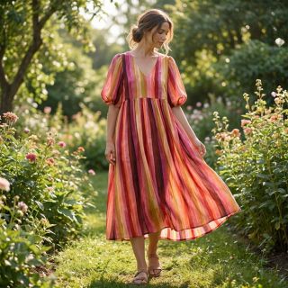 Viscoză RADIANCE Stripes burgundy digital print