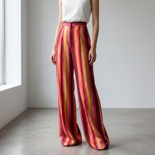 Viscoză RADIANCE Stripes burgundy digital print