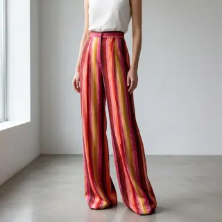 Viscoză RADIANCE Stripes burgundy digital print