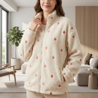 Stofă palton TEDDY JACQUARD EMBROIDERY Patches