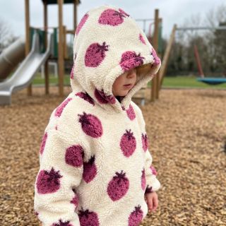 Stofă palton TEDDY JACQUARD Strawberries