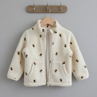 Stofă palton TEDDY JACQUARD EMBROIDERY Sunflower