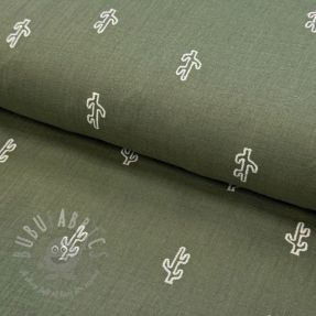 Mușelină EMBROIDERY Cactus green