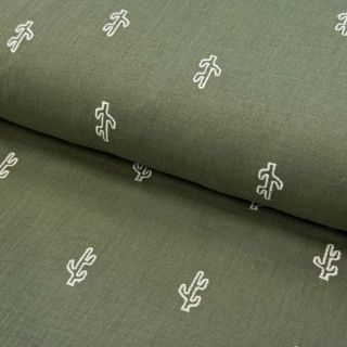 Mușelină EMBROIDERY Cactus green