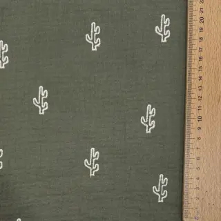 Mușelină EMBROIDERY Cactus green