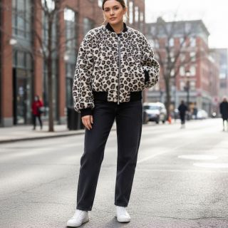 Stofă palton TEDDY JACQUARD Animal skin brown