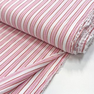 Mușelină YARN DYED Stripe in stripe pink